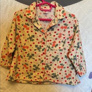Cakewalk Floral Flannel Vintage Top
